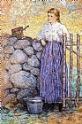 Girl Standing by a Gate by Julian Alden Weir